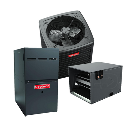 Goodman - 2 - Ton - 14.3 SEER2 - Gas Furnace System - 80% AFUE - Single-Stage - Upflow Only Gas System with Install